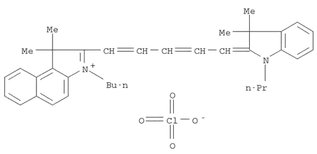 Molecular Structure of 173894-27-4 (3-Butyl-2-[5-(1-butyl-3,3-dimethylindol-2(3H)-ylidene)pentane-1,3-dienyl]-1,1-dimethyl-1H-benzo[e]indolinium perchlorate)